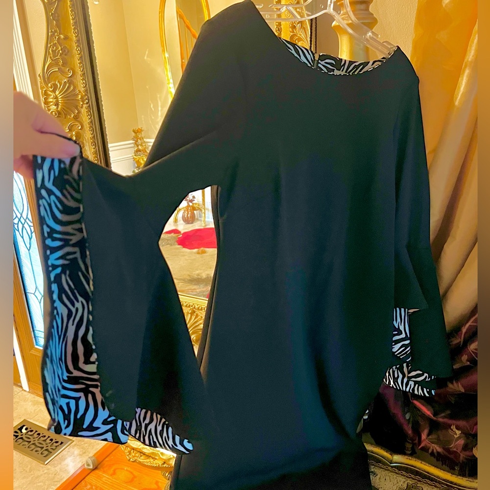 Black and white Zebra pattern dress. Size 8 Medium